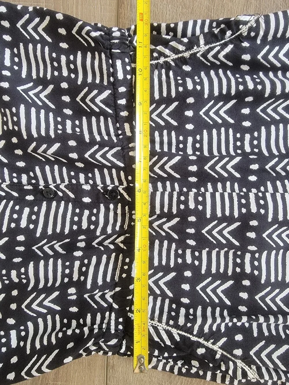 Old Navy Print Jump Rayon Black White Geometric Jumpsuit Girl Sz M (8) Boho